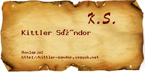 Kittler Sándor névjegykártya