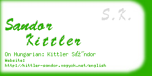 sandor kittler business card